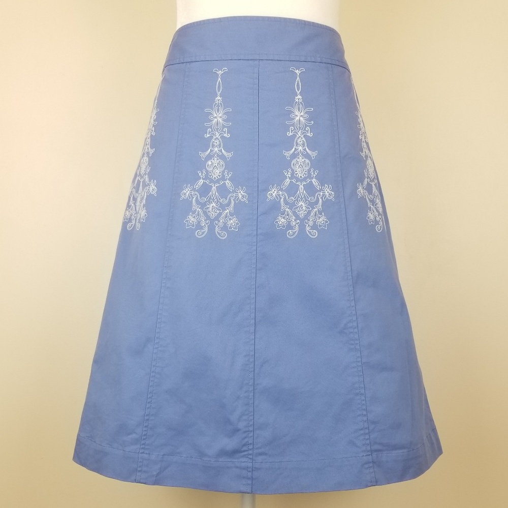Ann Taylor Embroidered A-line Skirt